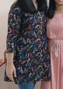 Navy Blue Kurta With Peacock Print!!