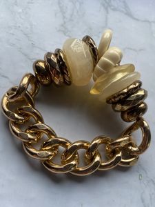 Ladies Thick Goldish Brass Coloured Bracelet Acces