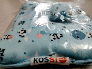 kossto Memory Foam Baby Head Shaping Pillow, Baby Pillow for Preventing Flat Head Syndrome, Apple Shape, Baby Panda Print (Light Navy Blue)(Pack of 1)