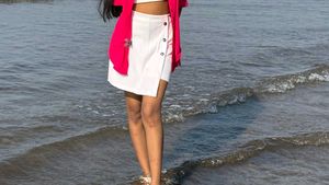 White Asymmetrical Mini Skirt and short