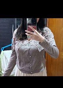Korean Brown Cute Cardigan 🤎🟤