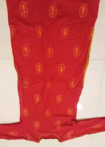Red & Orange Straight Kurta & Ochre Palazo Pants