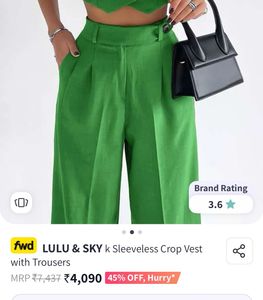 Green Crop Vest With Trouser