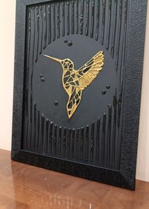 Modern Minimalistic Texture Wall Art-Hummingbird