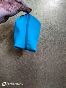 Blue Neoprene Zipper Pouch