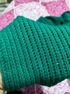 Women Knitted Green Muffler