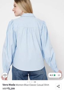 Vero Moda Blue Long Sleeve Shirt