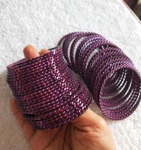 Metallic Purple Bangles Set