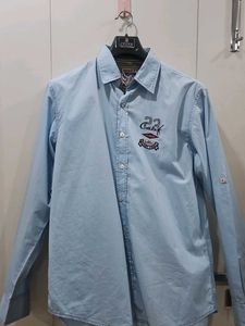 Mufti Blue Casual Shirt