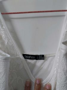 Boohoo See Through White Dress