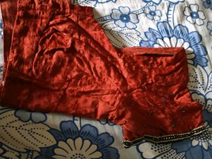 Less Used Crepe Material Brown Color Blouse