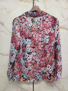 Zara Floral Button Down Shirt