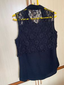 ONLY Women Black Lace Shirt