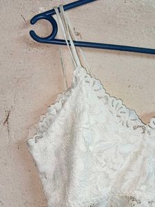 Girl&#39;s Partywear Lace Bralette Top White