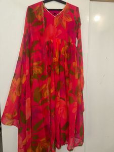 Floral Anarkali Long Gown With Dupatta