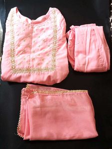 Pink Embroidered Salwar Kameez Set
