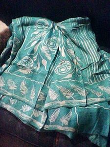 Teal Botanical Print Fabric