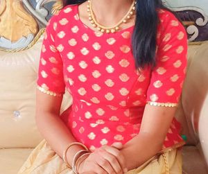 Pink &amp; Gold Lehanga Choli Set