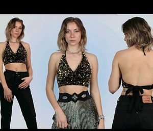 Fuzzy Beige Crop Top Combo To