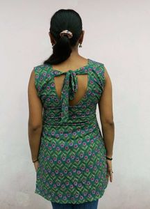 Green Floral Print Kurti