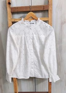 White Embroidered Top size-38