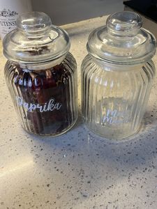 set of glass containers