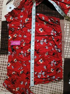Red Printed Off Shoulder Top For Women