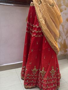 Red Pure Silk Handwork  Lehenga Choli