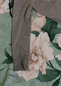 Gray Floral '87' Zip-Up Jacket