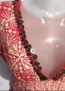 Red &amp; White Patterned Top