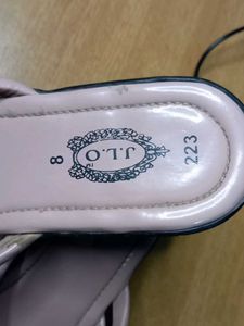 JLO Knot Detail Slide Sandals - Size 8