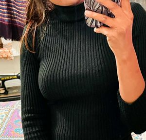 High Neck Winter Wool Tshirt For Women