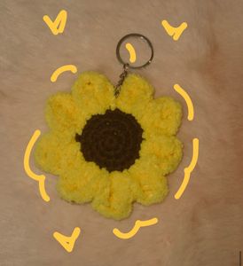 Crochet Sunflower Keychain