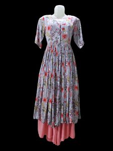 Sera Blue And Pink Printed Kurta Set With Plazo