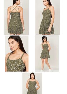 Ginger By Lifestyle Green Floral Printed Mini 👗