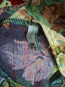 Floral Lace-Up Tapestry Corset Top