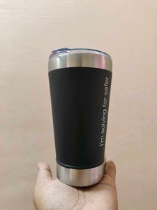 Black Tumbler and Lid With Thermal control.