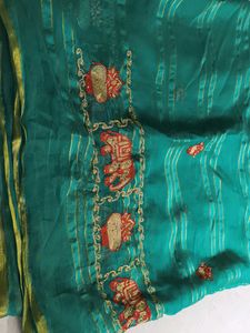 Beutiful Sari With Patchwork