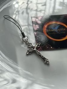 Silver Cross Phone Charm