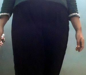 Stretchable Pant With Net Design Black Colour