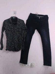 Stylish Shirt &amp; Jeans Set,26,length 36,