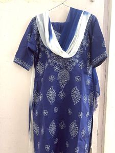 Blue Embroidered Kurta