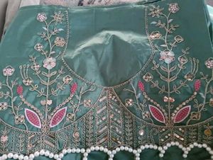 Net Saree Attached With Blouse Piece 💗