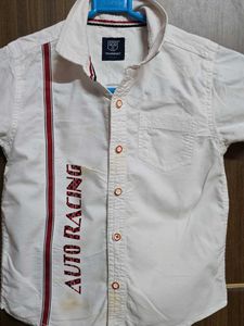 Boy's "Auto Racing" Graphic Striped Shirt