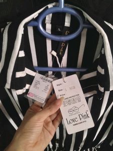 Striped Y2k Black And White Top