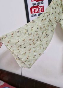Floral Smocked Waist Long Sleeve Top