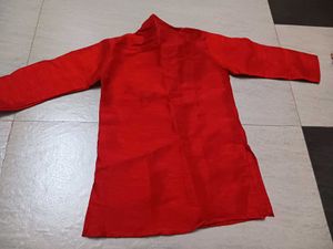 Kids Boys Shiny Red Party Wear Kurta