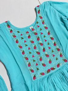 Aqua Aalia Cut Embroidered Kurta