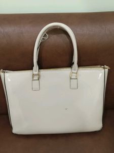 Ivory Patent Stylish Laptop /Tote Bag