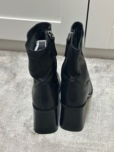 Zara Leather Ankle Heeled Boots
